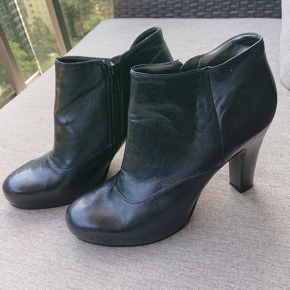 Black Leather Booties